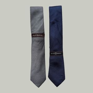 Lot of 2 Black Brown 1826 Blue and Grey Textured Tie